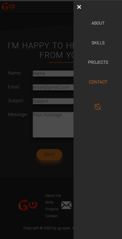 Portfolio mobile navigation