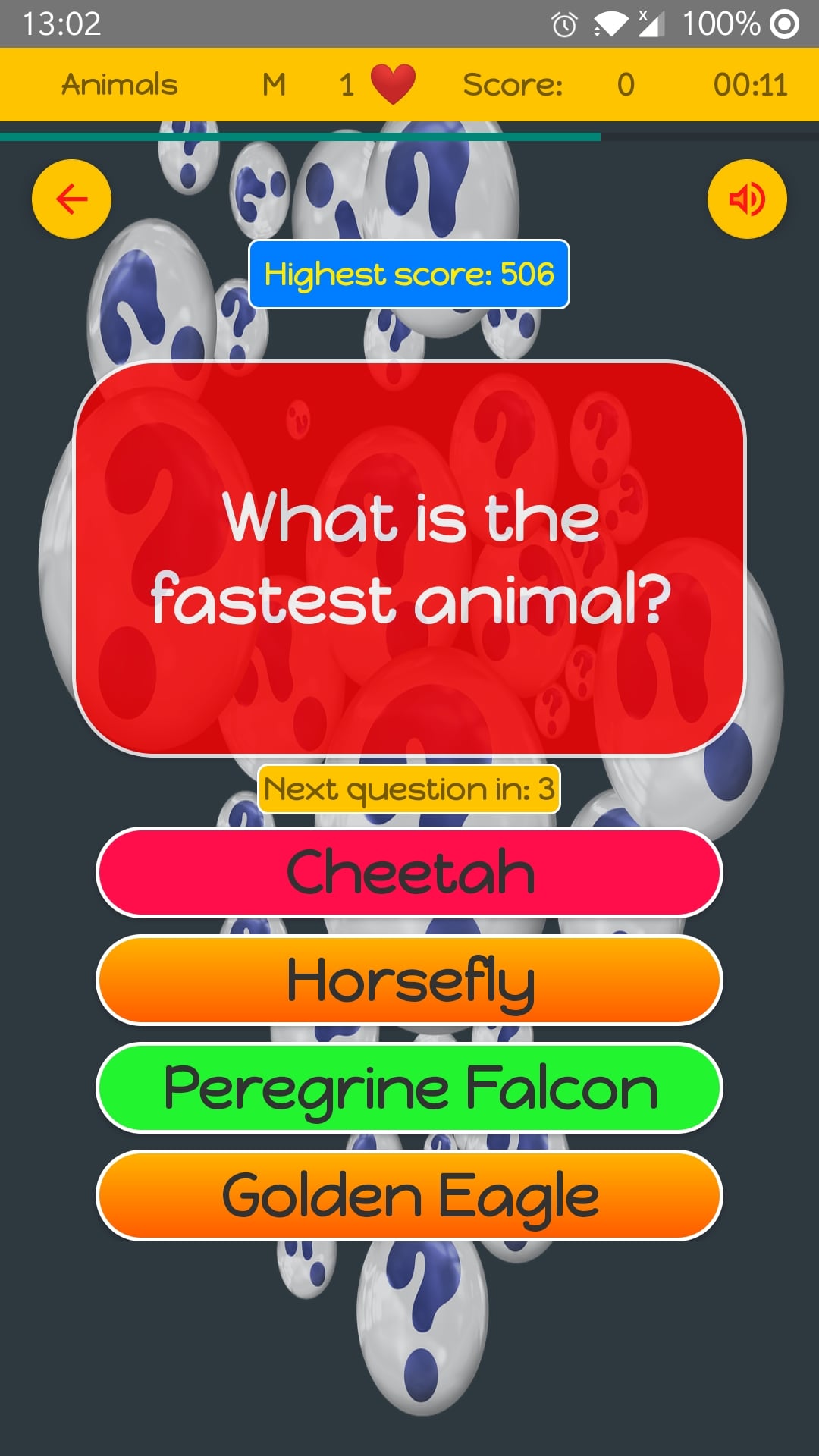 Quiz me up wrong answer